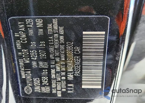 2025 Hyundai Elantra N Base z USA, uszkodzony, nr VIN KMHLW4DK4SU033802